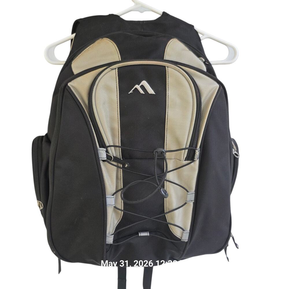 Brenthaven Laptop Backpack Black Tan Padded Computer Bag 19x15x6 School Travel